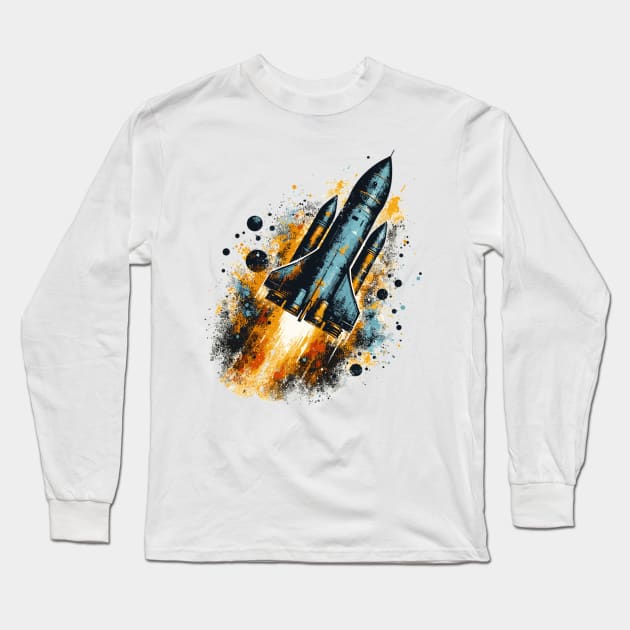 Rocket Long Sleeve T-Shirt by Vehicles-Art